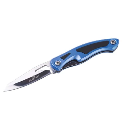 Couteau d�manilleur pliant Safe Blue, lame inox et manche antid�rapant par Plastimo - Plastimo