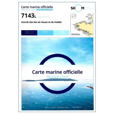 Carte marine 7143L du Shom - Abords des Iles de Houat et de Ho�dic - Shom