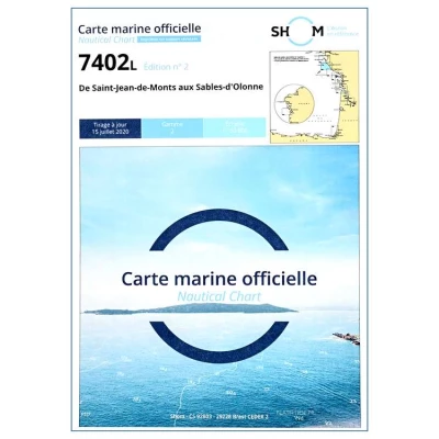 Carte marine 7402L du Shom - De Saint-Jean-de-Monts aux Sables-d'Olonne - Shom