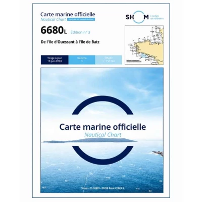 Carte marine 6680L du Shom - De l'�le d'Ouessant � l'�le de Batz - Shom