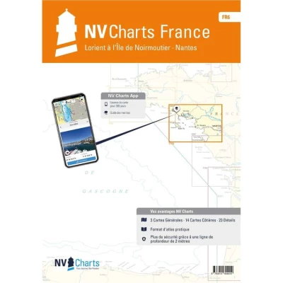 Carte marine NV Atlas France - FR6 - Lorient à Île de Noirmoutier - Nantes - NV Chart
