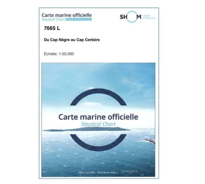 Carte marine 7665L du Shom - Du Cap N�gre au Cap Cerb�re - Shom